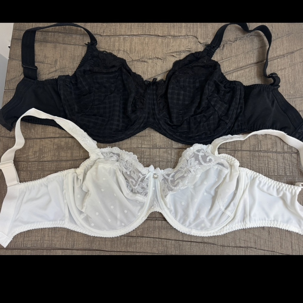 Prima Donna Black and White Lace Bras Size 36 DDD